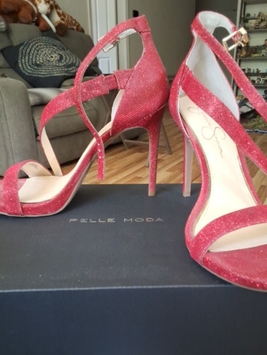 Pelle Moda Shoes - Pelle Moda Red Glitter Stiletto High Heels